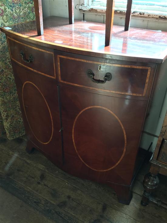 Mahogany bowfront television cabinet